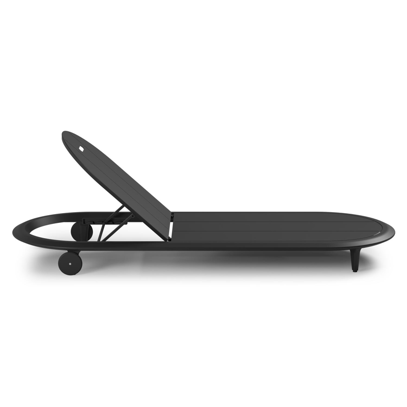 Bomero verstelbaar ligbed in zwart aluminium met soul optik all weather solica