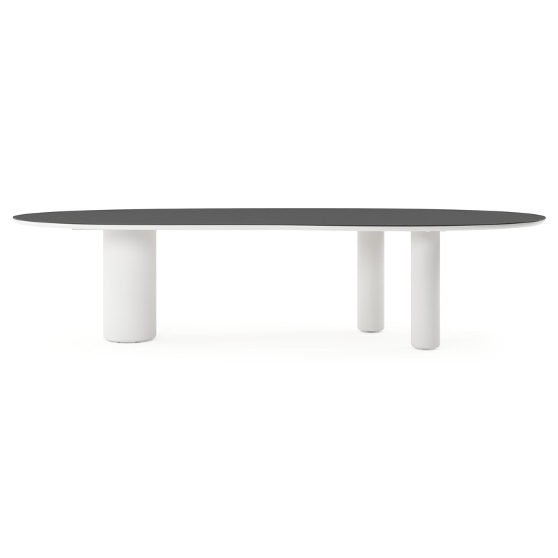 Amico tuintafel organisch in wit aluminium en volkeramiek Nero Black - L 320 x B 120 x H 73.5 cm