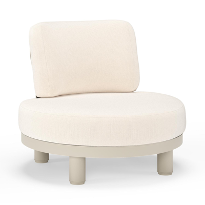 Donato loungestoel in beige aluminium met all weather sunbrella® luxe Lopi Snow kussen