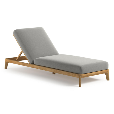 Orso verstelbaar ligbed in teak met savane nimbus all weather Sunbrella® luxe kussen