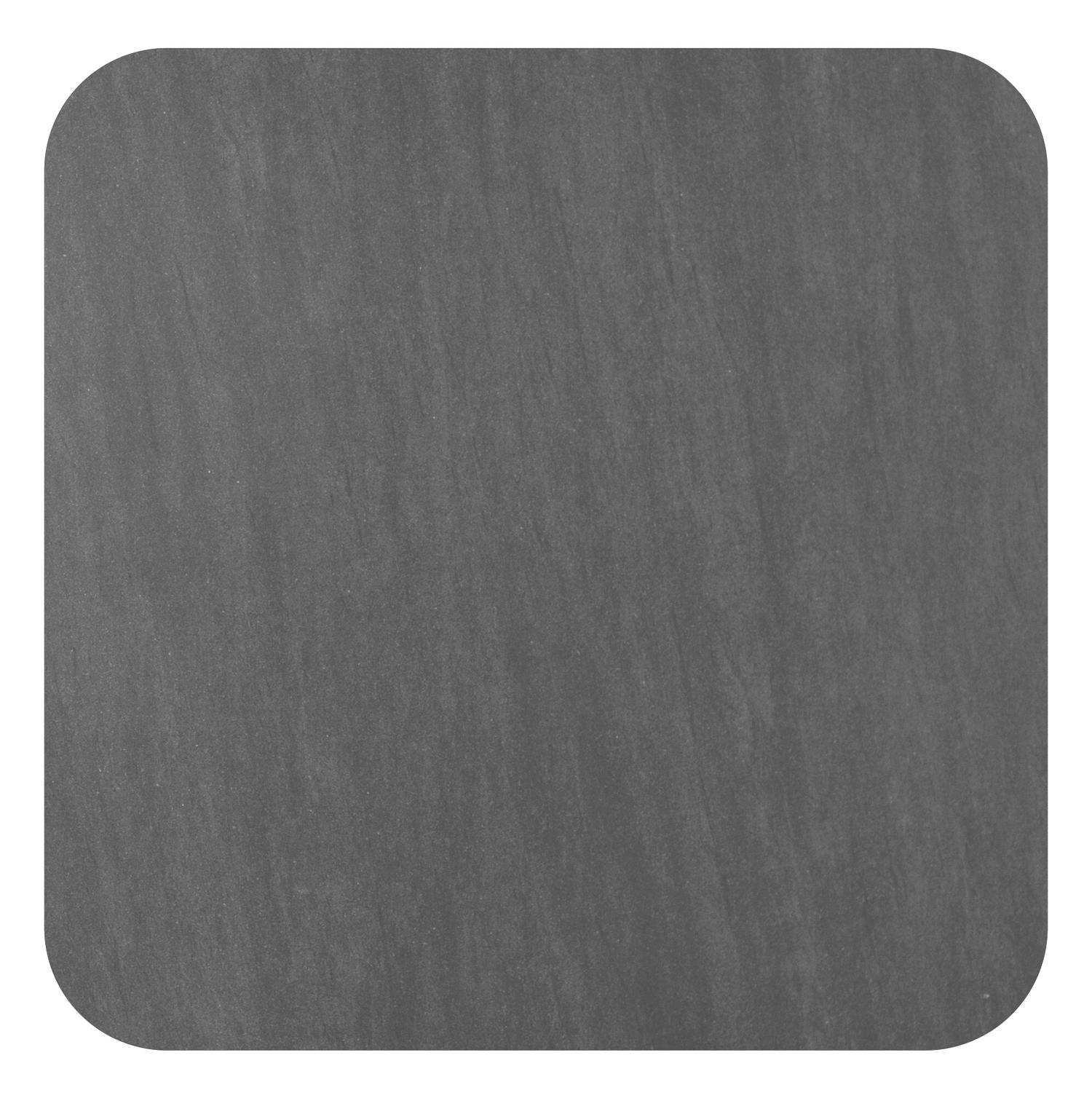 Amico low dining tuintafel afgerond vierkant in zwart aluminium en volkeramiek Basalt Black - L 148 x B 148 x H 61 cm