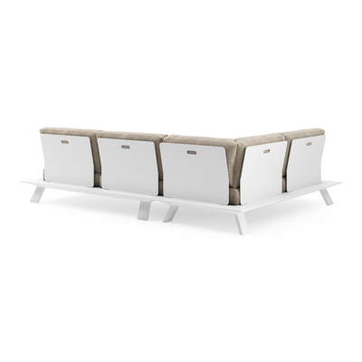 Cesano loungehoek in wit aluminium met bora jungle all weather Cosytica kussen