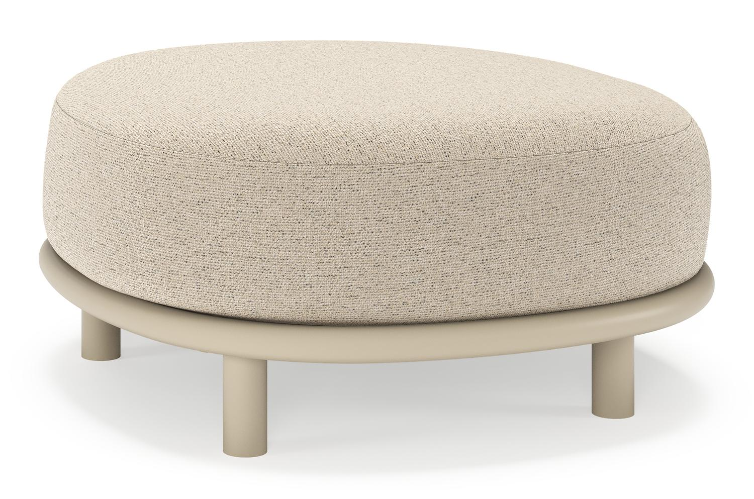 Lupino poef in beige aluminium met marbella beige all weather cosytica kussen