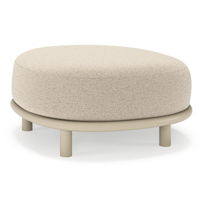 Lupino poef in beige aluminium met marbella beige all weather cosytica kussen