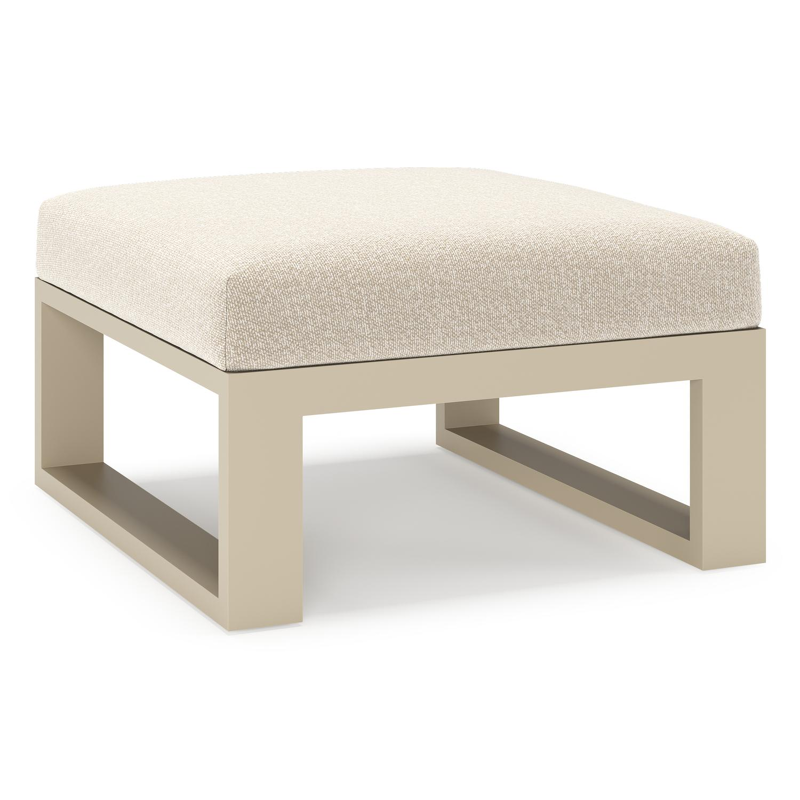 Verato poef in beige aluminium met marbella ecru all weather cosytica kussen
