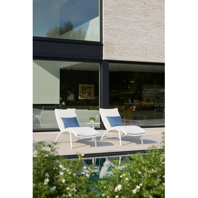 Siena ligbed in wit aluminium en grijs textilene