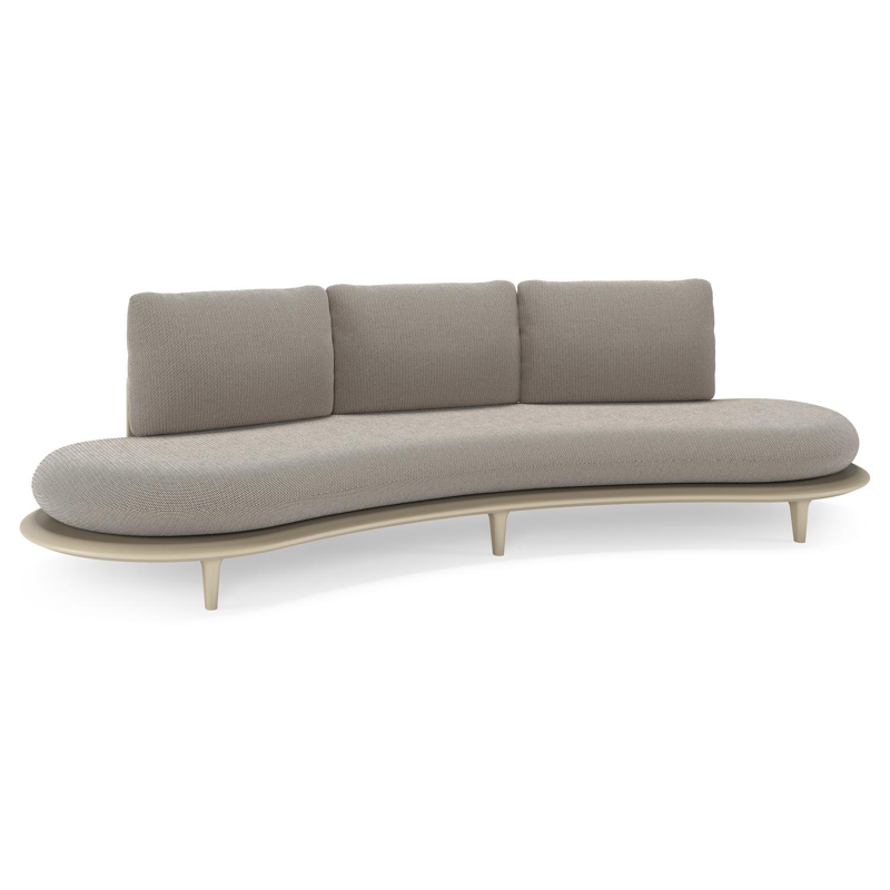Bomero loungebank in beige aluminium met lopi pepper all weather sunbrella® luxe kussen
