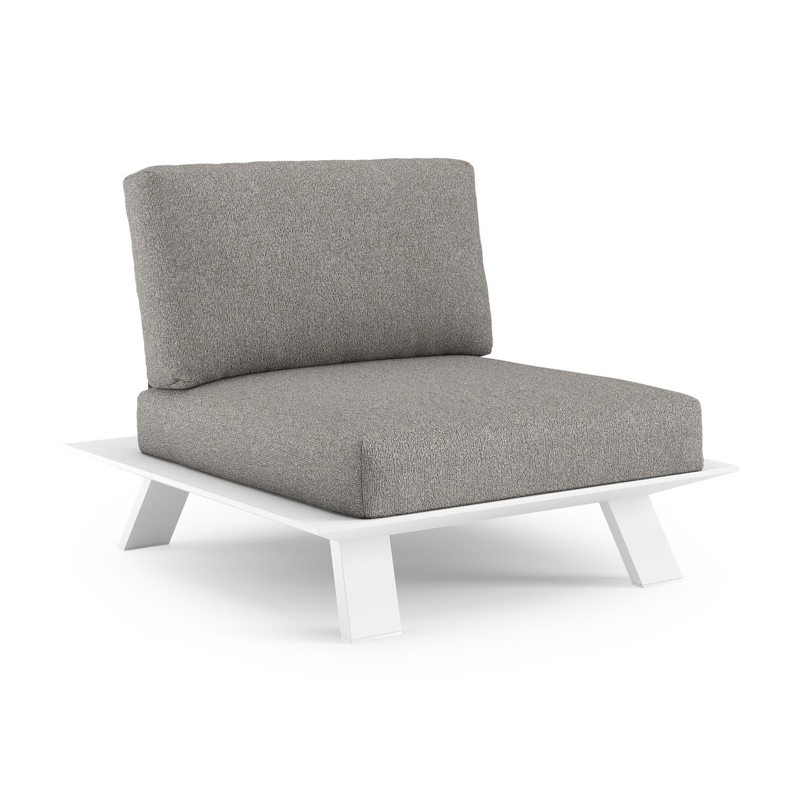 Cesano loungestoel in wit aluminium met tundra charcoal all weather Sunbrella® luxe kussen