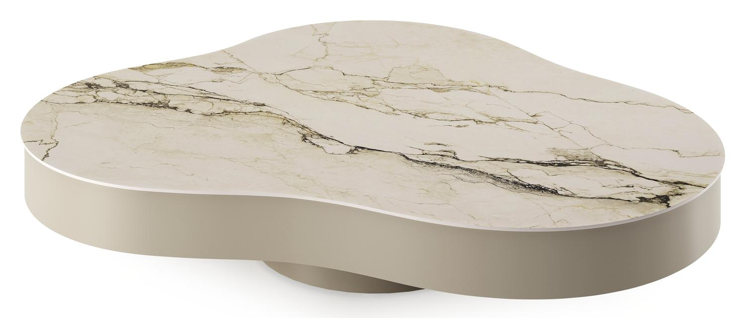 Lomano loungetafel cloud in beige aluminium en volkeramiek Colorado Dunes - L 131 x B 108 x H 25 cm