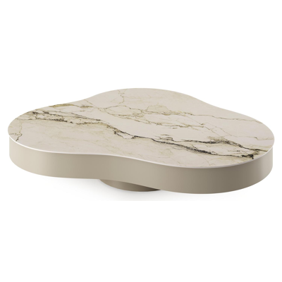 Lomano loungetafel cloud in beige aluminium en volkeramiek Colorado Dunes - L 131 x B 108 x H 25 cm