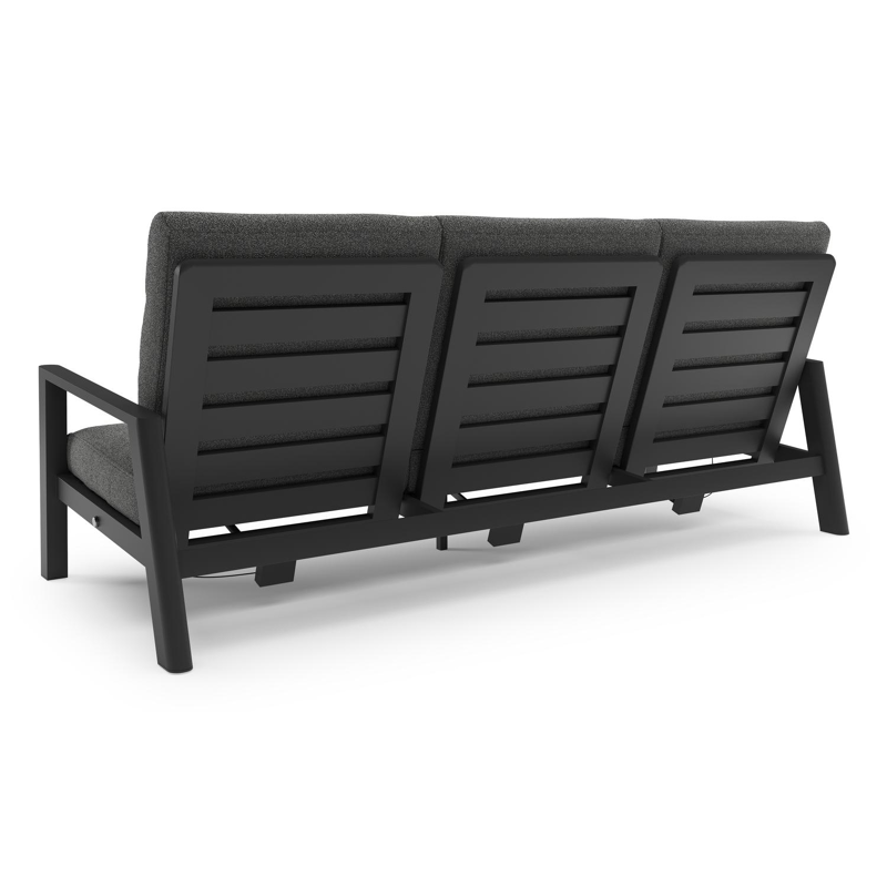 Cirello loungeset in zwart aluminium met catania black all weather cosytica kussen