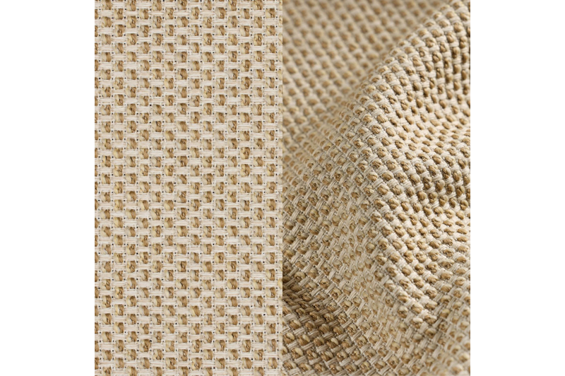 Chaise longue réglable Donato en aluminium beige avec All Weather Cosytica althea camel coussin