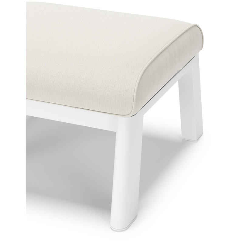 Cirello poef in wit aluminium met savane white all weather sunbrella® luxe kussen