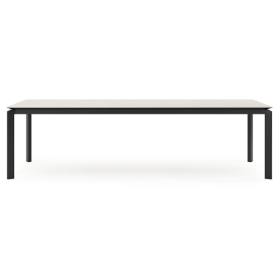 Cirello tuintafel in zwart aluminium en volkeramiek shilin - L 280 x B 110 x H 75 cm