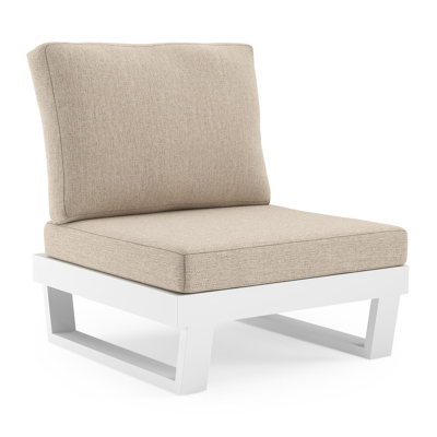 Modica loungestoel in wit aluminium met rustic weather+ softtouch kussen