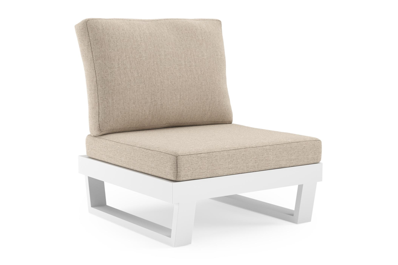 Modica loungestoel in wit aluminium met rustic weather+ softtouch kussen