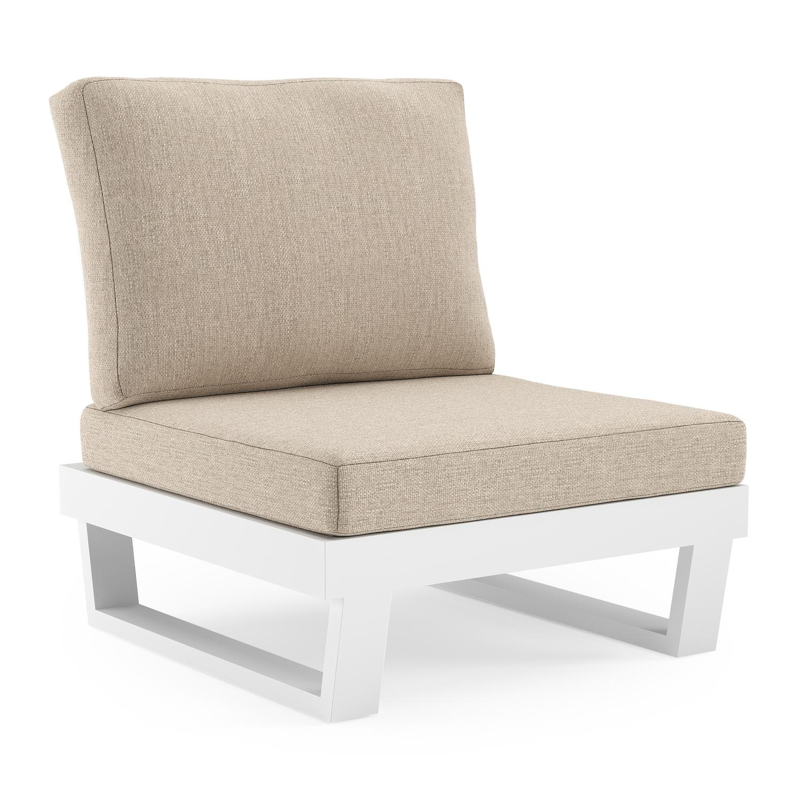 Modica loungestoel in wit aluminium met rustic weather+ softtouch kussen