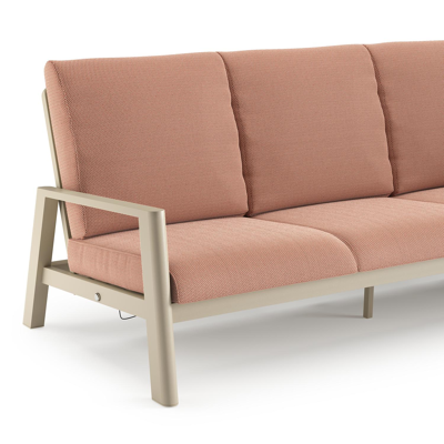 Cirello loungebank in beige aluminium met lopi fawn all weather sunbrella® luxe kussen