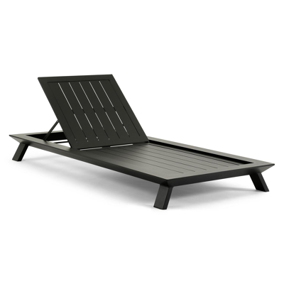 Cesano verstelbaar ligbed in zwart aluminium met marbella beige all weather cosytica kussen