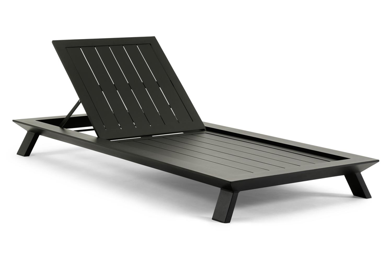 Cesano verstelbaar ligbed in zwart aluminium met marbella beige all weather cosytica kussen