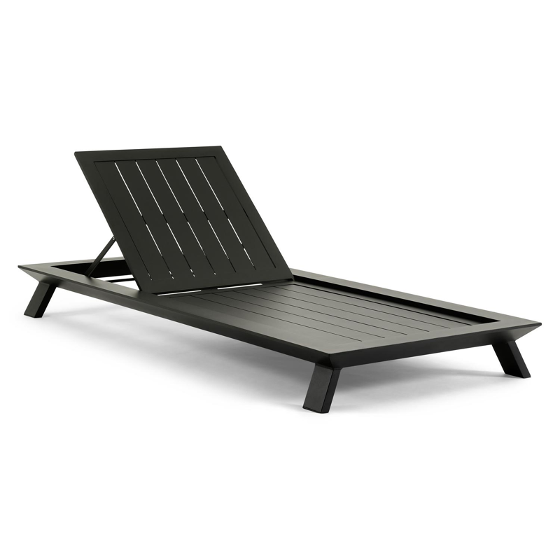 Cesano verstelbaar ligbed in zwart aluminium met marbella beige all weather cosytica kussen