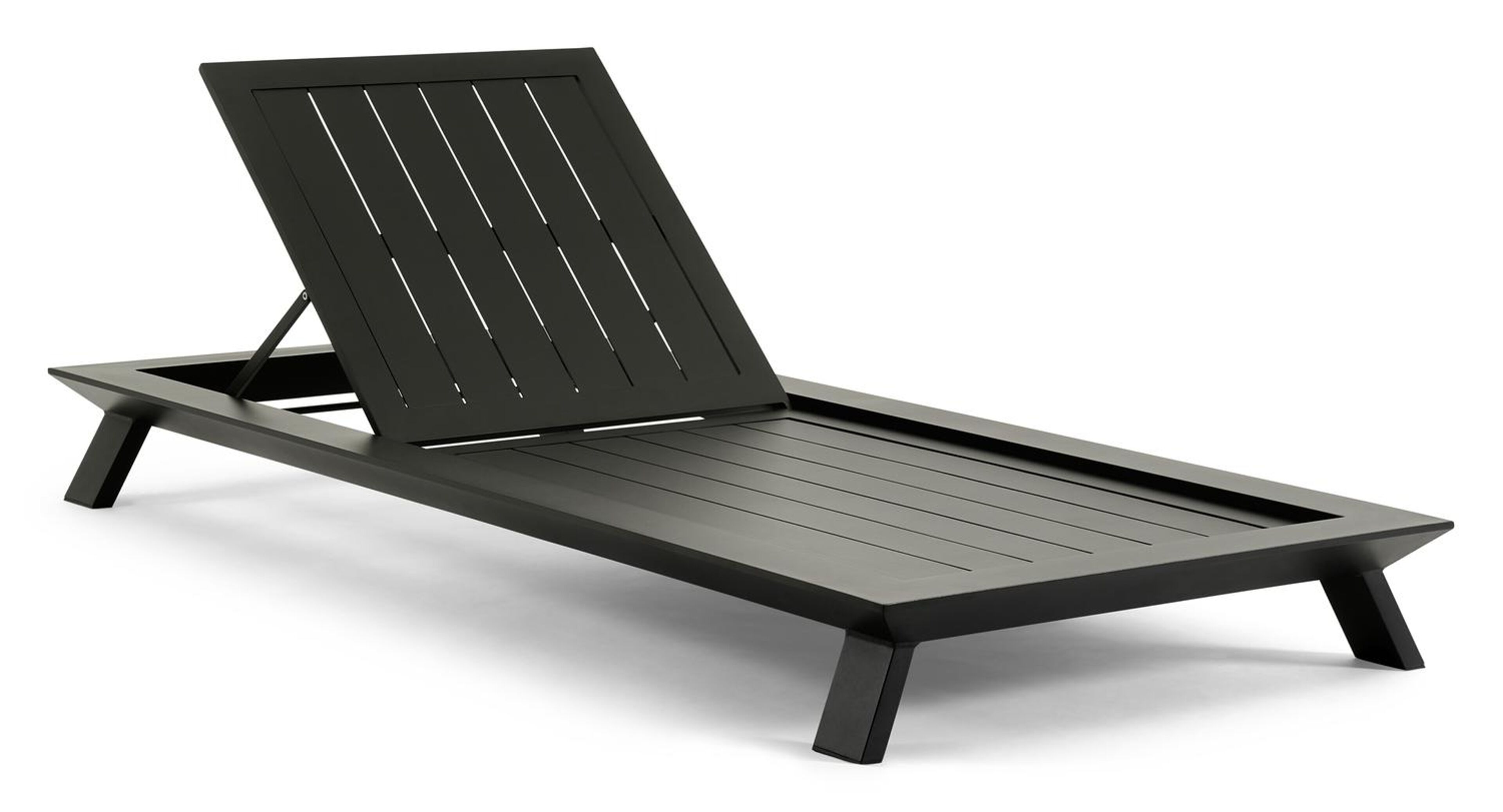 Cesano verstelbaar ligbed in zwart aluminium met chartres sooty all weather sunbrella® luxe kussen