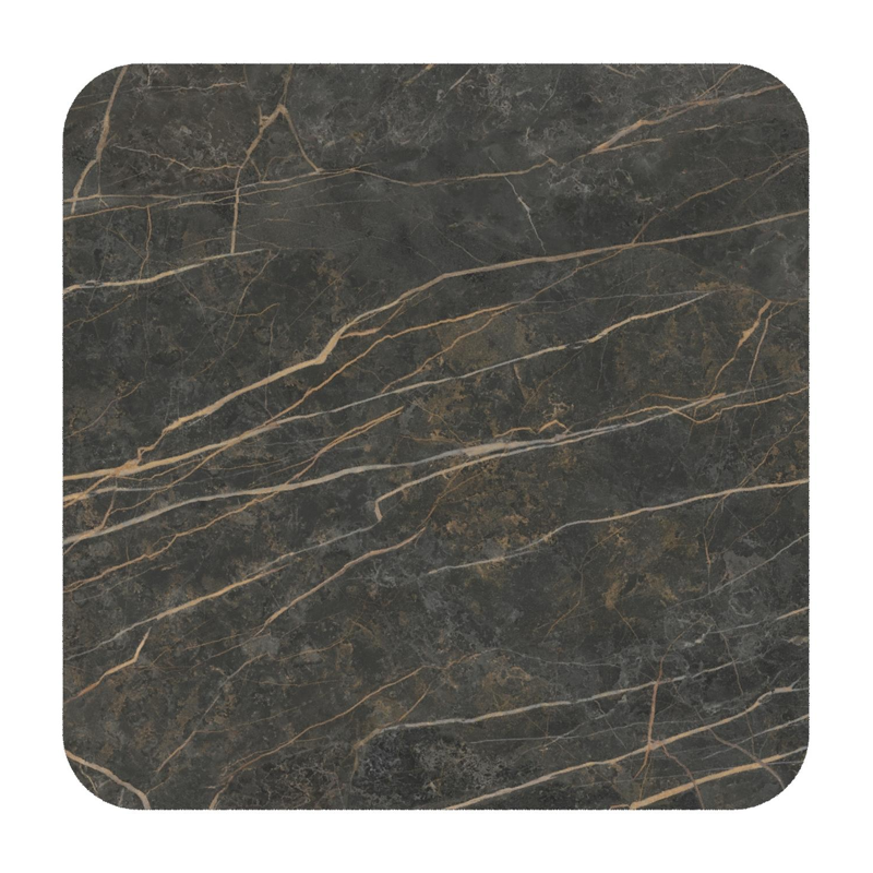 Orso tuintafel rechthoekig afgerond in zwart aluminium en volkeramiek Black Obsession - L 90 x B 90 x H 74.5 cm