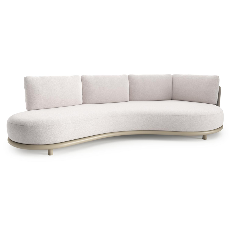 Lomano loungebank in beige aluminium met ego eggshell all weather solica kussen