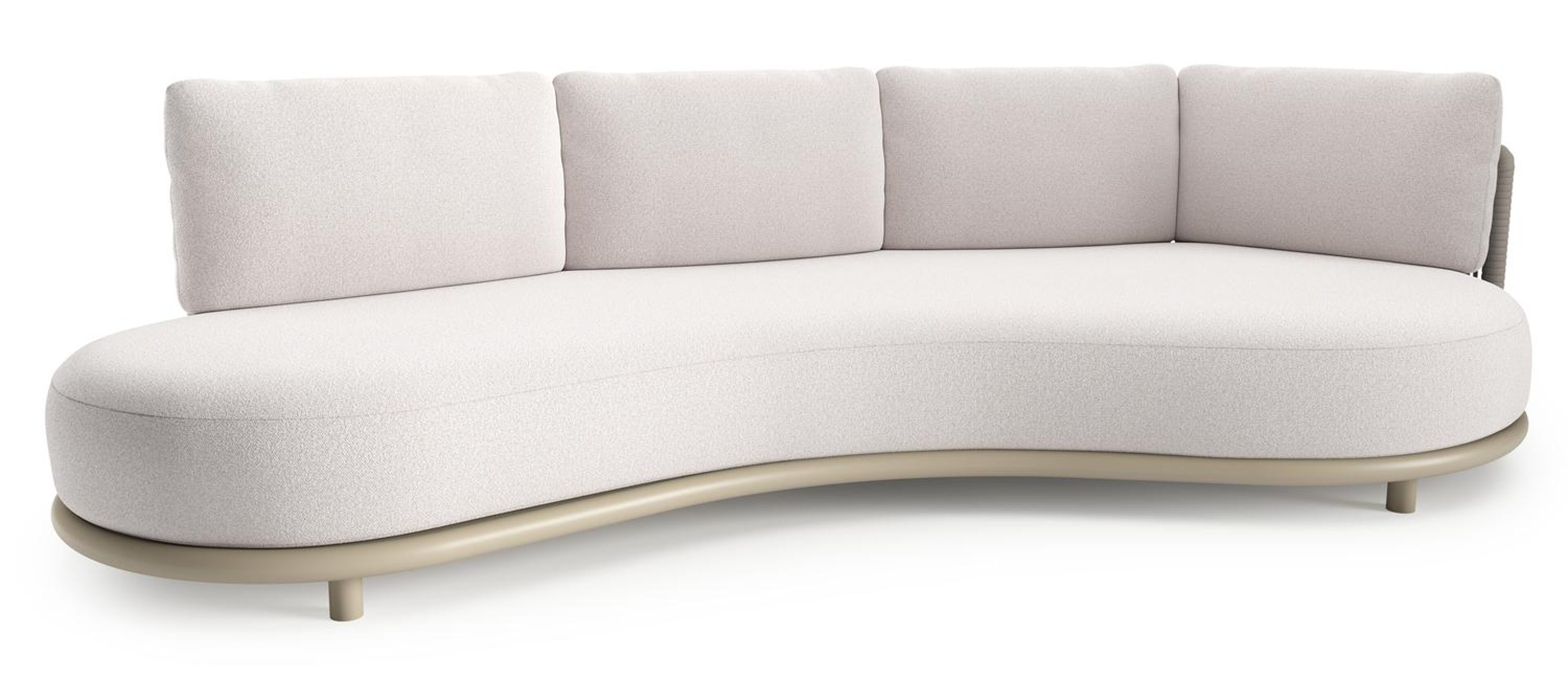 Lomano loungebank in beige aluminium met ego eggshell all weather solica kussen
