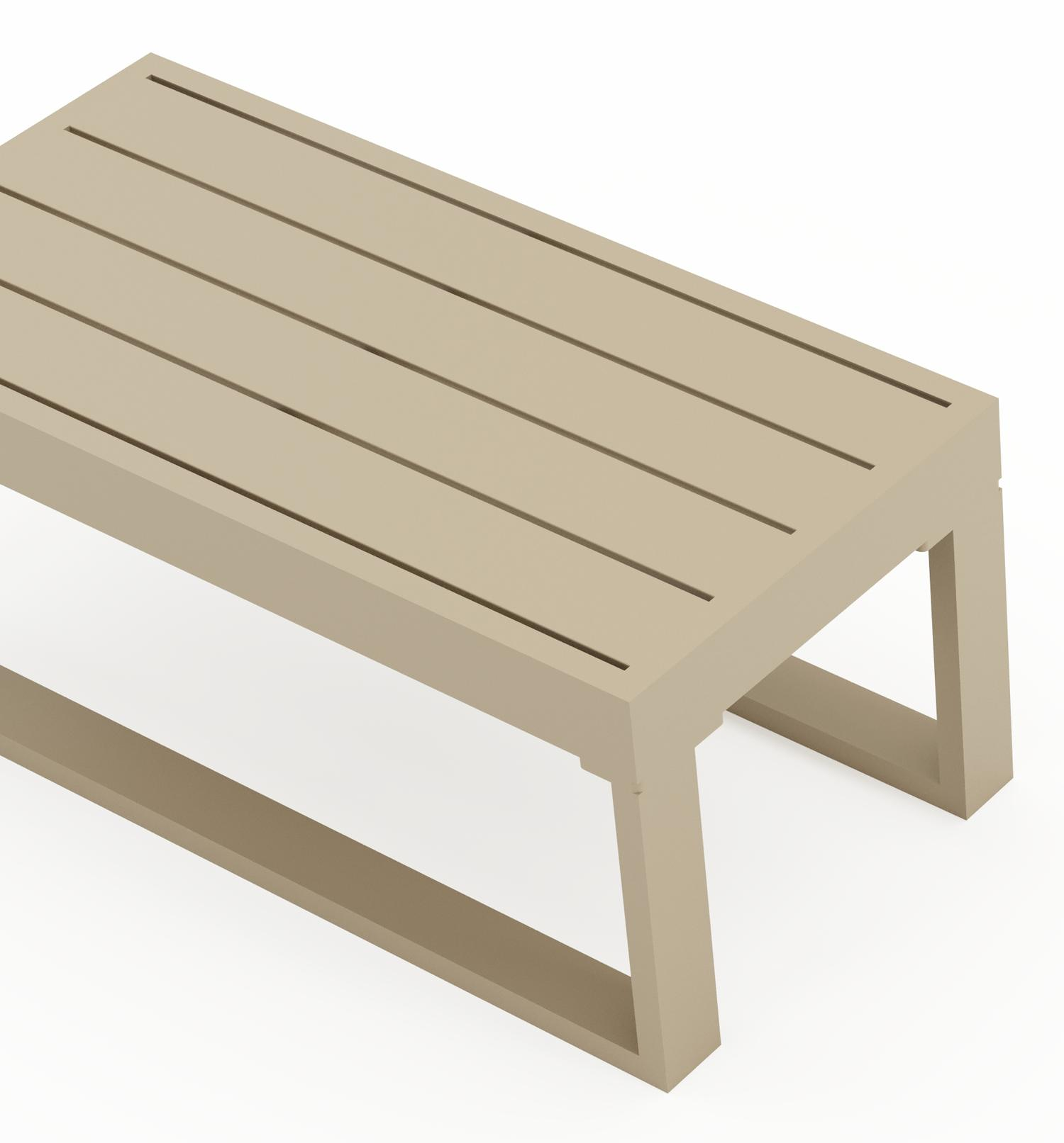 Caldela bijzettafel in beige aluminium - L 70 x B 35 x H 31 cm