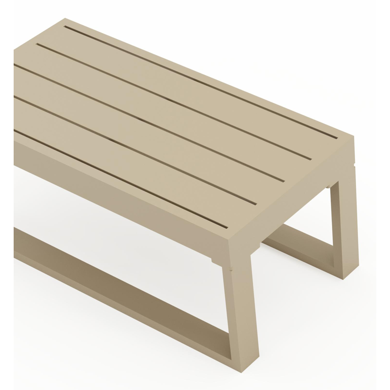 Caldela bijzettafel in beige aluminium - L 70 x B 35 x H 31 cm