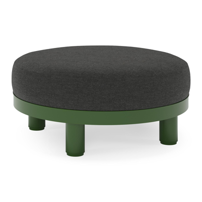 Donato lounge poef in groen aluminium met all weather sunbrella® luxe Chartres Sooty kussen