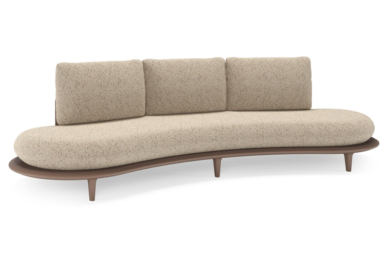 Bomero loungebank in taupe aluminium met bora jungle all weather cosytica kussen