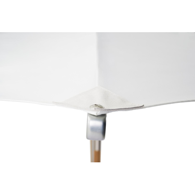 Parasol droit Pescara en teck  avec toile de parasol en polyester blanc - Larg1 300 x Larg2 300 cm (sans pied de parasol)