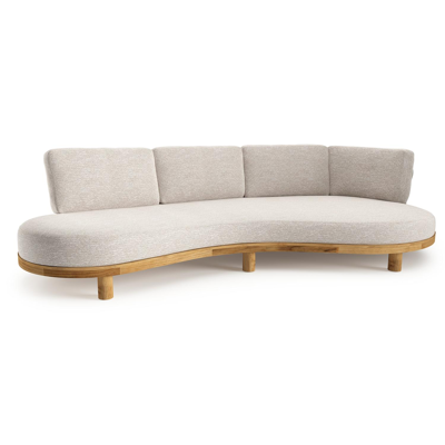 Donato loungebank in teak met tundra sand all weather sunbrella® luxe kussen