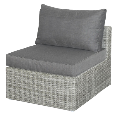 Amari tussenstuk in grijs wicker met polyester kussens