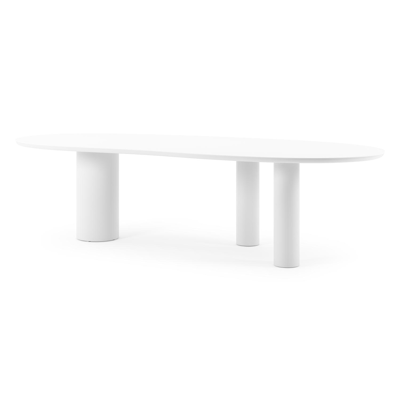 Organo tuintafel organisch in wit aluminium en volkeramiek Arctic White L 280 x B 120 x H 74 cm