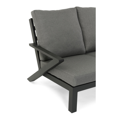 Cella loungeset in zwart aluminium met grijs weather+ softtouch kussens