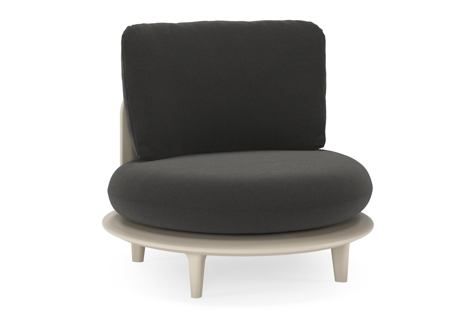 Bomero loungestoel in beige aluminium met natte sooty all weather sunbrella® luxe kussen