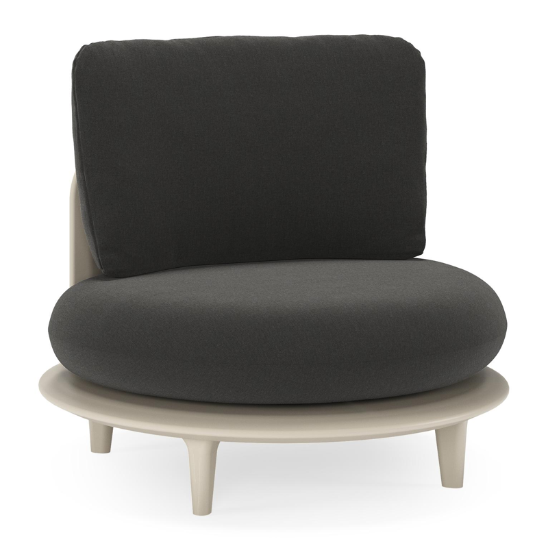 Bomero loungestoel in beige aluminium met natte sooty all weather sunbrella® luxe kussen