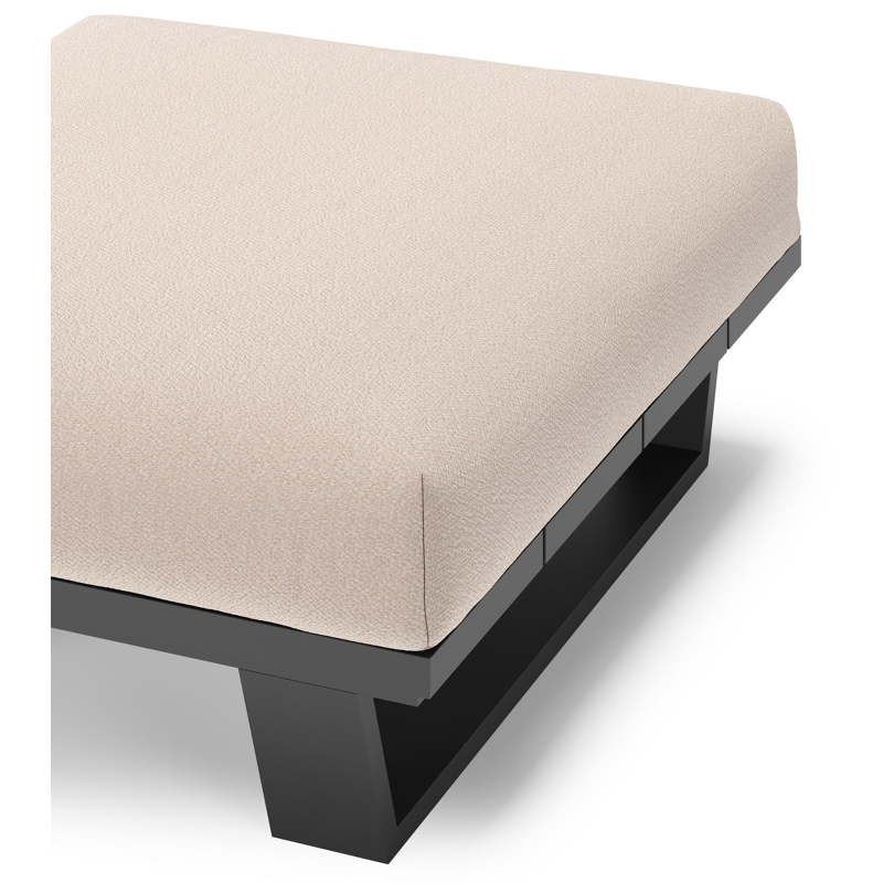 Pagino poef in zwart aluminium met wander pilat all weather sunbrella® luxe kussen