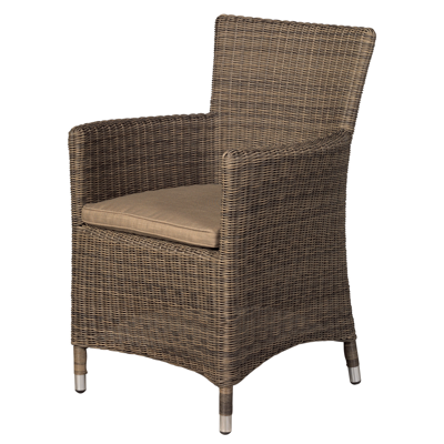 Monta tuinstoel bruin - wicker en polyester