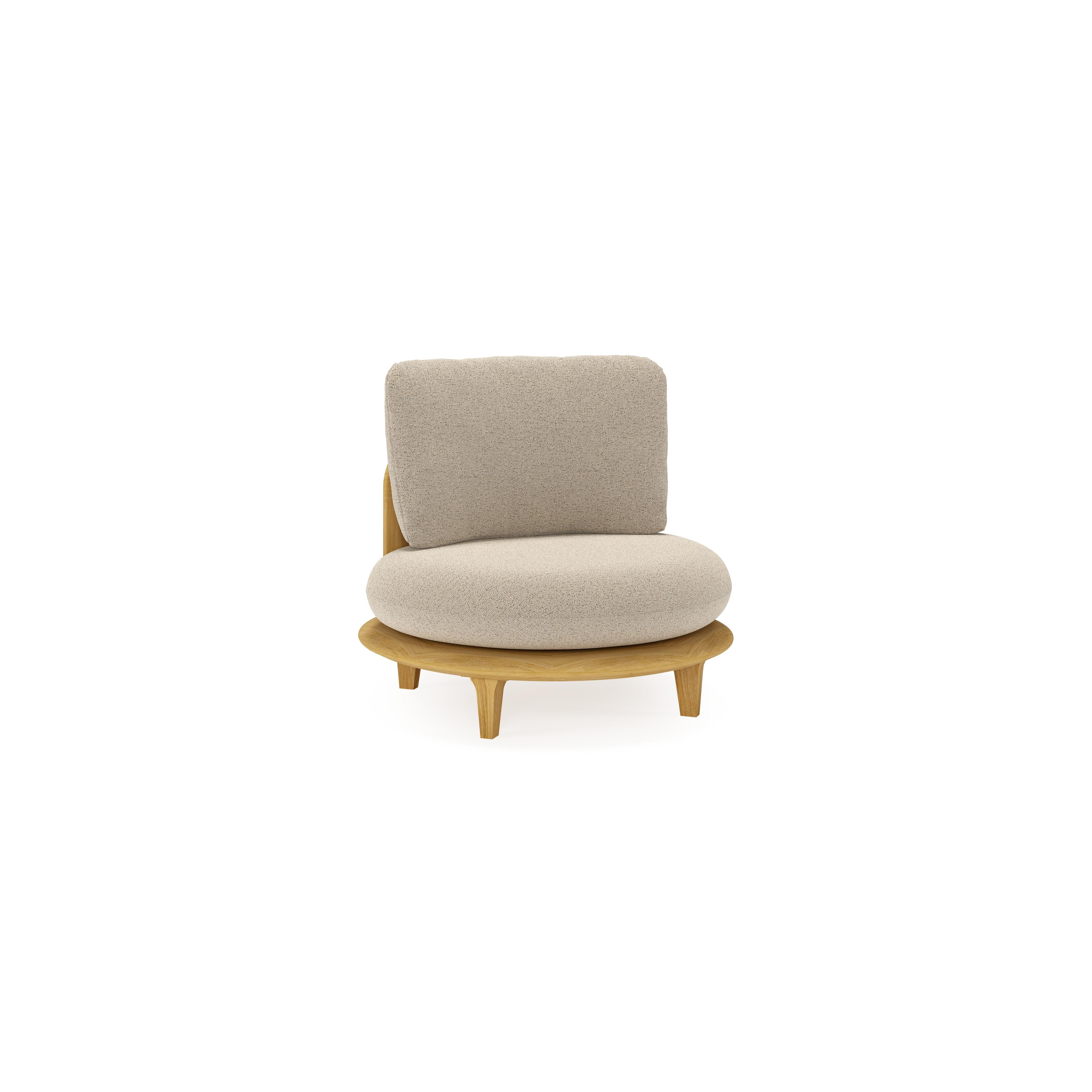 Bomero loungestoel in teak met marbella beige all weather cosytica kussen