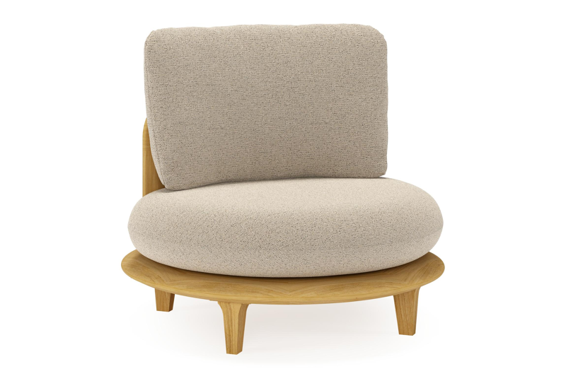 Bomero loungestoel in teak met marbella beige all weather cosytica kussen