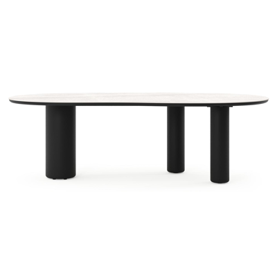 Amico tuintafel organisch in zwart aluminium en volkeramiek Taj Mahal - L 240 x B 110 x H 73.5 cm