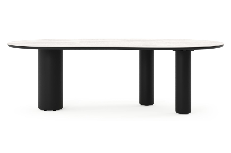 Amico tuintafel organisch in zwart aluminium en volkeramiek Taj Mahal - L 240 x B 110 x H 73.5 cm