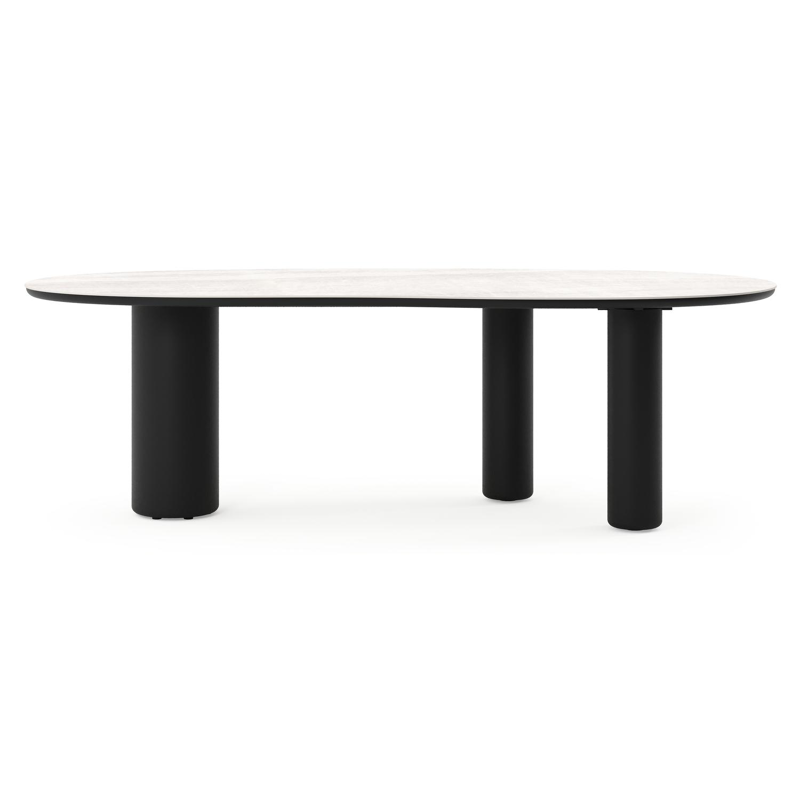 Amico tuintafel organisch in zwart aluminium en volkeramiek Taj Mahal - L 240 x B 110 x H 73.5 cm