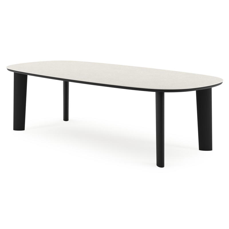 Amico tuintafel bombo in zwart aluminium en volkeramiek Shilin - L 270 x B 125 x H 73.5 cm