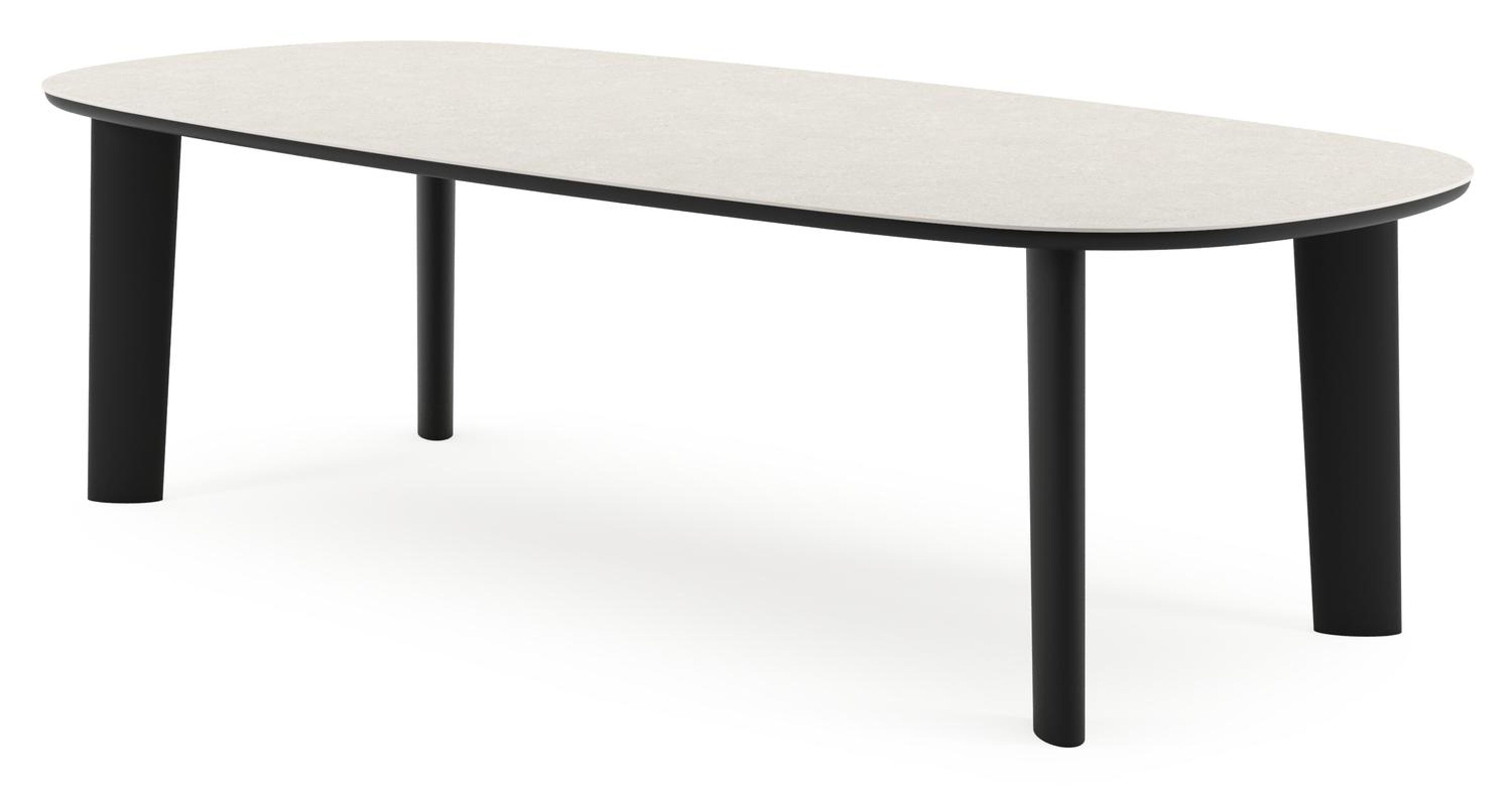 Table de jardin Amico bombo en aluminium noir et céramique pleine Shilin - Lg. 270 x Lrg. 125 x Haut. 73.5 cm