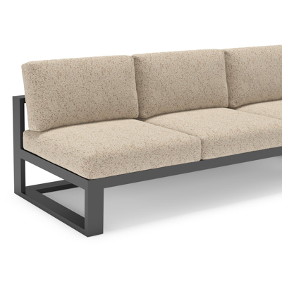 Verato loungehoek in zwart aluminium met bora jungle all weather cosytica kussen